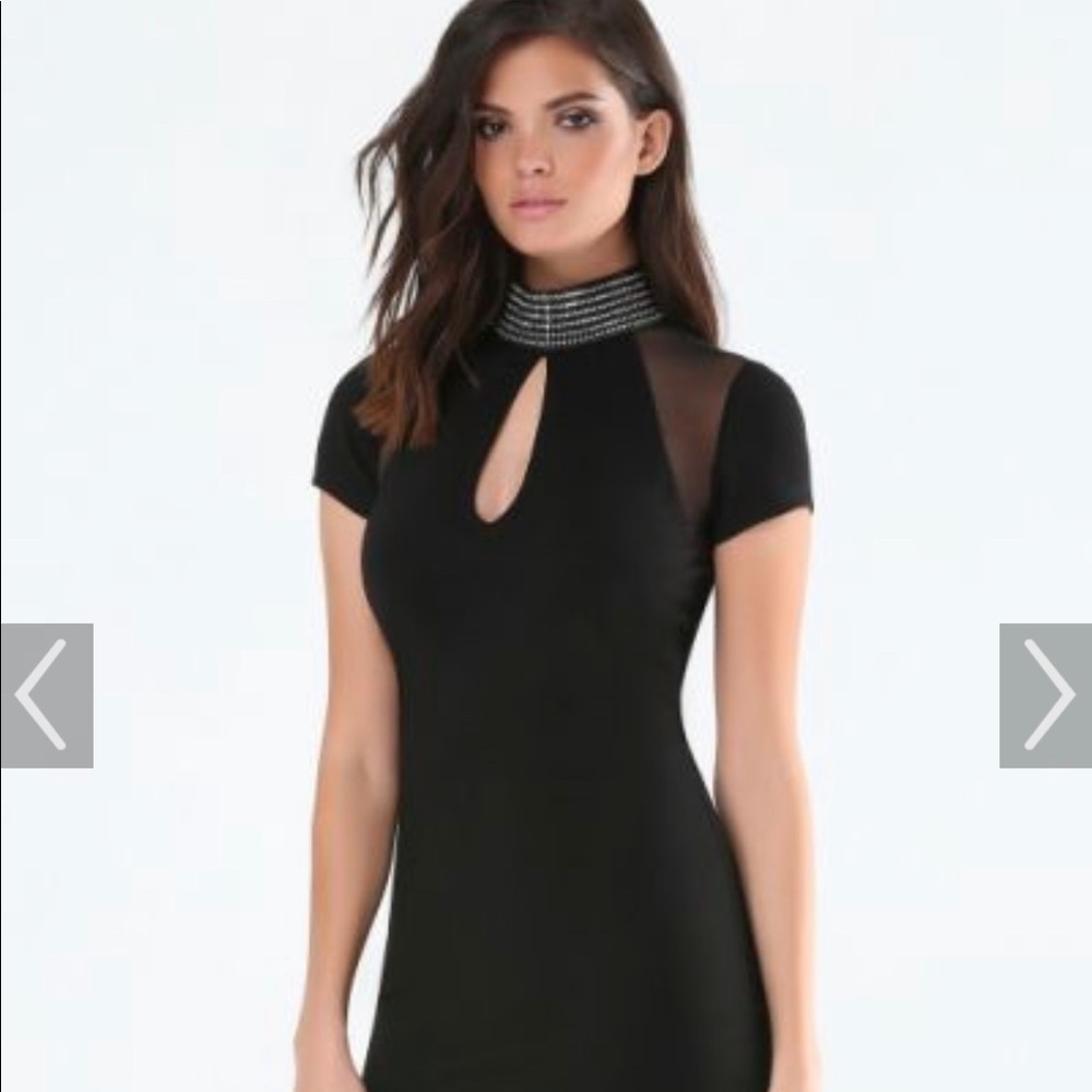 COPY - Embellished Mock Neck Dress Few Uses Great…
